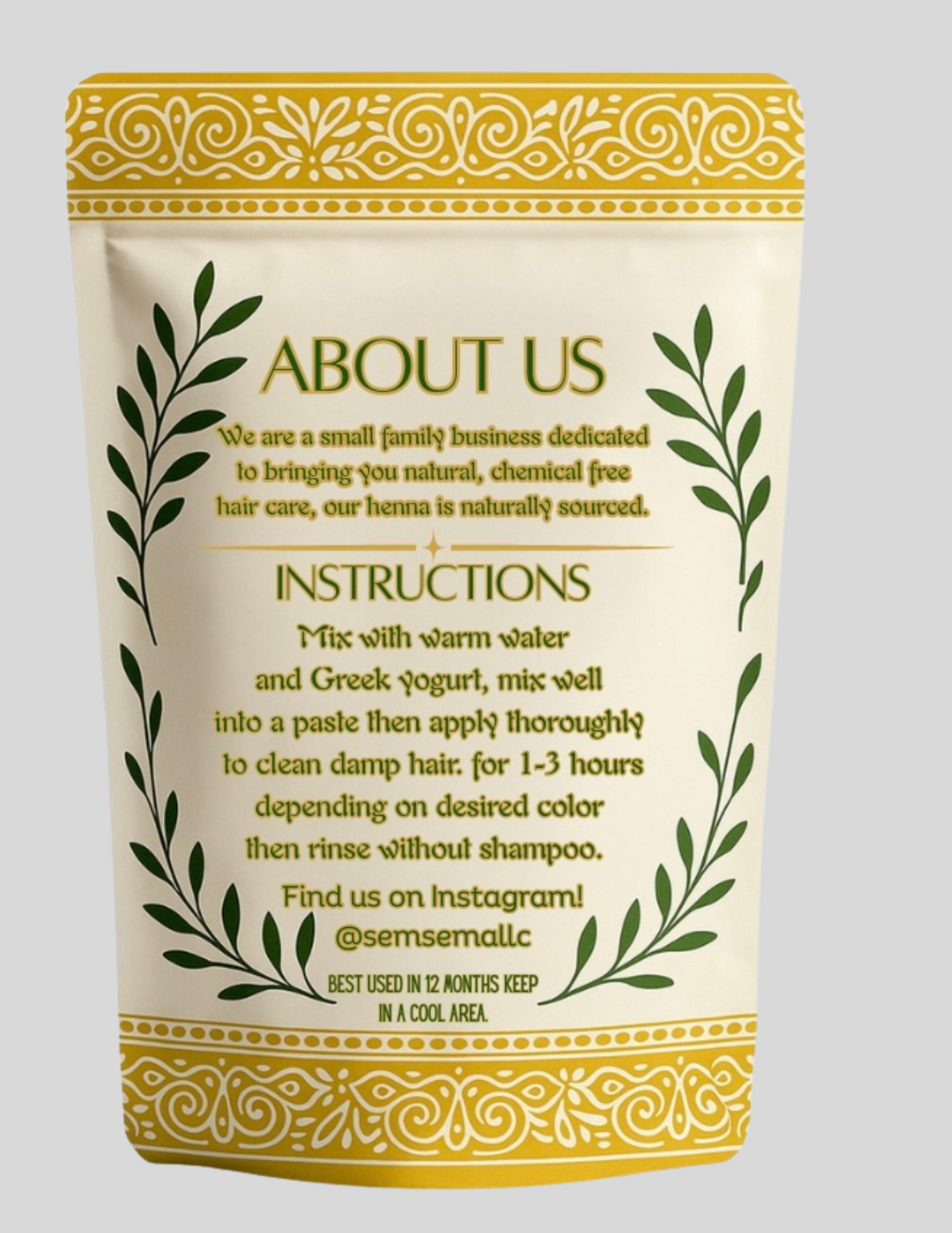Organic henna hair powder